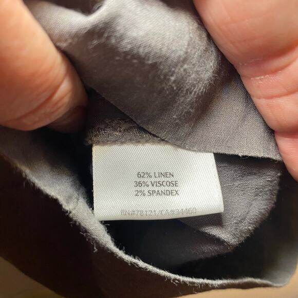 Eileen Fisher Women's size 16 Gray Lightweight Linen Blend Slacks Trousers Pants - Picture 5 of 10